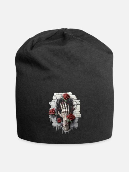 Roses et illustrations : une collection gothique - Bonnet en jersey - noir