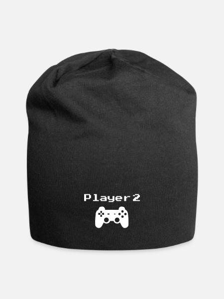 Player 2 Gamer gaming zocken Controller - Jersey-Beanie - Schwarz