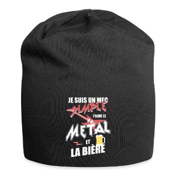 Métal - un mec simple - Bonnet en jersey - noir - Devant