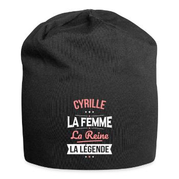 Cyrille - La Femme - La Reine - La Légende - Bonnet en jersey - noir - Devant