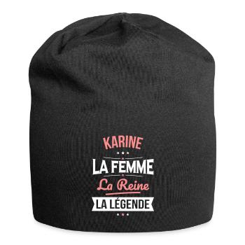 Karine - La Femme - La Reine - La Légende - Bonnet en jersey - noir - Devant