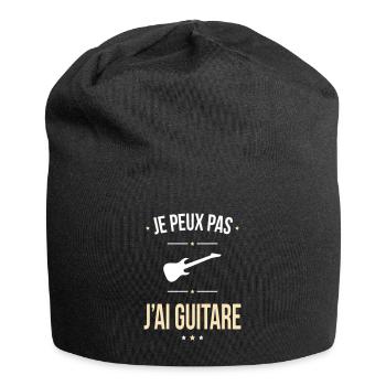 Je peux pas j'ai guitare - Cadeau humour - Bonnet en jersey - noir - Devant