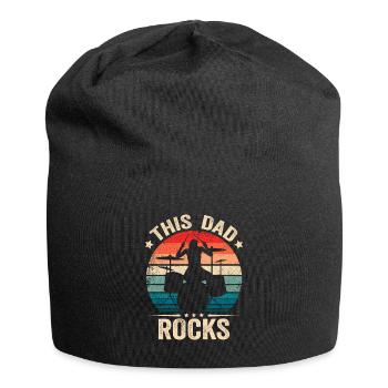 Dieser Papa rockt Drummer Schlagzeug Vatertag - Jersey-Beanie - Schwarz - Vorne