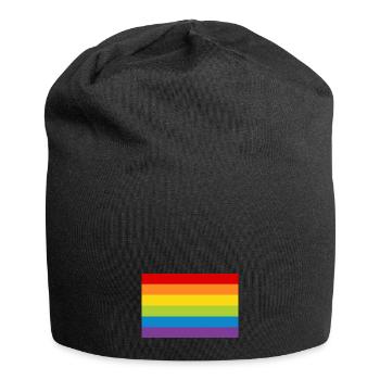 Affiche arc-en-drapeau drapeau LGBT arc-en-ciel - Bonnet en jersey - noir - Devant
