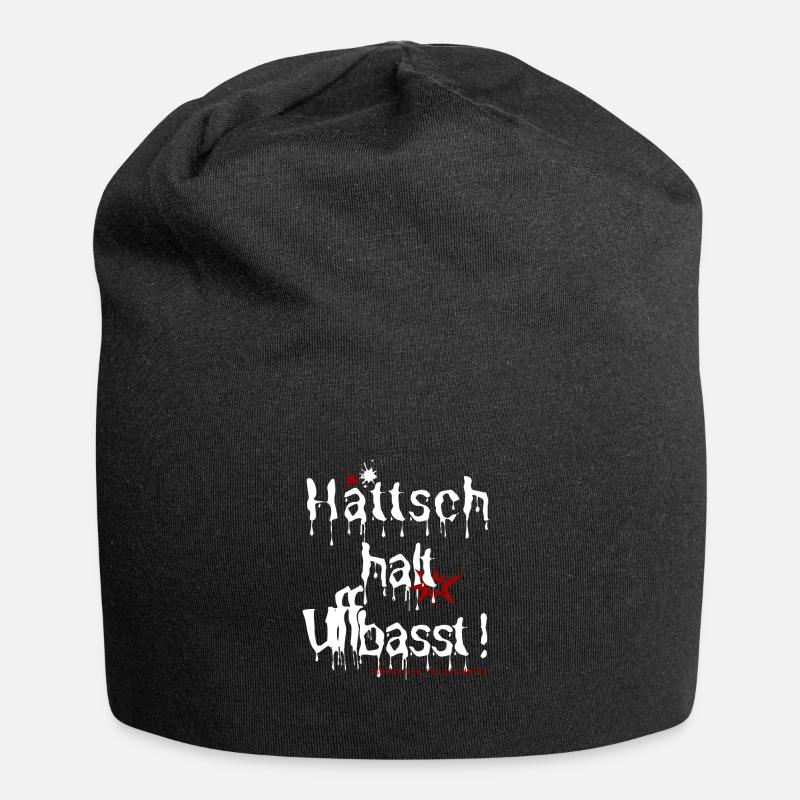 hättsch halt uffbasst schwäbisch for beginners - Jersey-Beanie - Schwarz