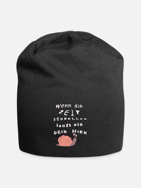 Wenn die Zeit schneller läuft als dein Hirn - Jersey-Beanie - Schwarz