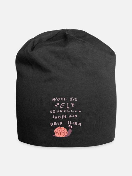 Wenn die Zeit schneller läuft als dein Hirn - Jersey-Beanie - Schwarz