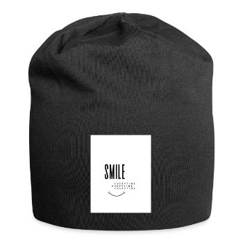 Black And White Funny Smile Every Time T Shirt - Jersey-Beanie - Schwarz - Vorne