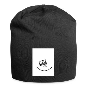 Geben ist Glueck Black and White - Jersey-Beanie - Schwarz - Vorne