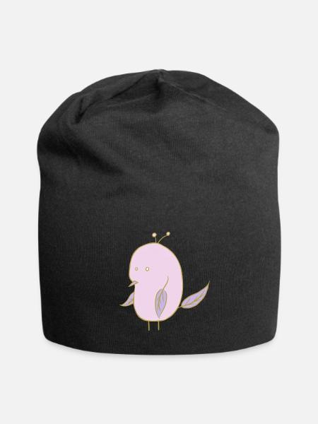 Feuilles oiseau - Bonnet en jersey - noir