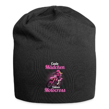 Motocross Motorcyclist Biker Motorcycle - Jersey Beanie - black - Front
