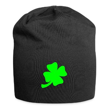 Lucky clover / four leaved clover (1c) - Jersey Beanie - black - Front