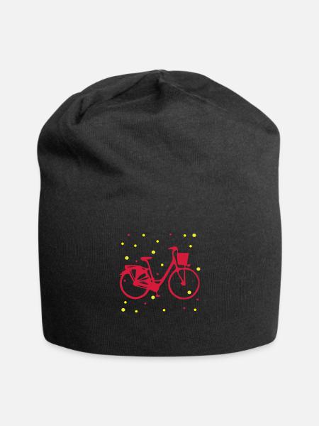 Altes Fahrrad mit Punkten - Jersey-Beanie - Schwarz