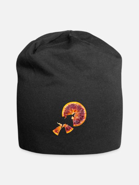 Blutorange - Jersey-Beanie - Schwarz