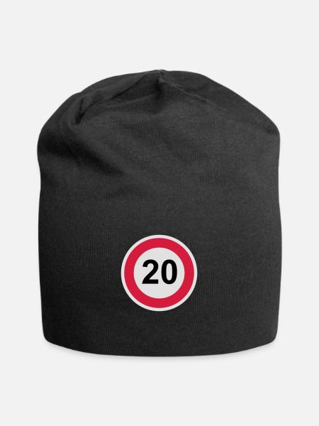 20 - Jersey-Beanie - Schwarz