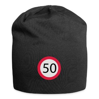 50 - Jersey-Beanie - Schwarz - Vorne