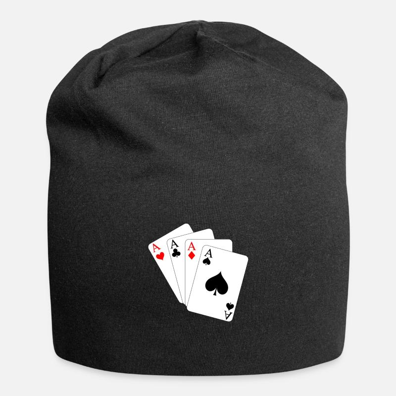 Karten - Jersey-Beanie - Schwarz