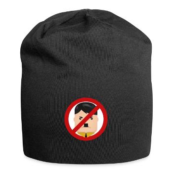 Emoticon - Gegen Rechts - Jersey-Beanie - Schwarz - Vorne