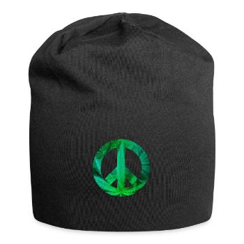 paix avec le chanvre - Bonnet en jersey - noir - Devant