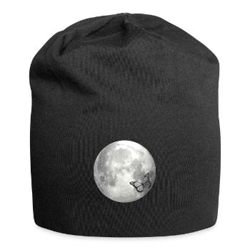 full moon butterfly - Jersey Beanie - black - Front