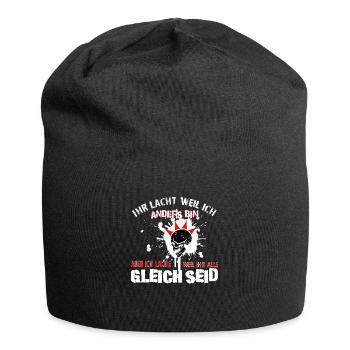 Punk - Ich lache - Jersey-Beanie - Schwarz - Vorne