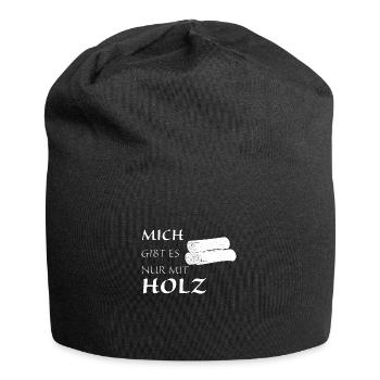 Nur mit Holz - Jersey-Beanie - Schwarz - Vorne