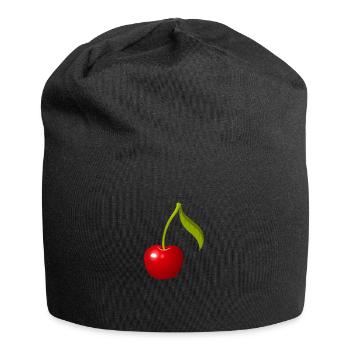 Kirsche - Jersey-Beanie - Schwarz - Vorne
