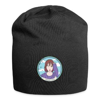 genießen Sie das Leben - das Leben genießen - Jersey-Beanie - Schwarz - Vorne