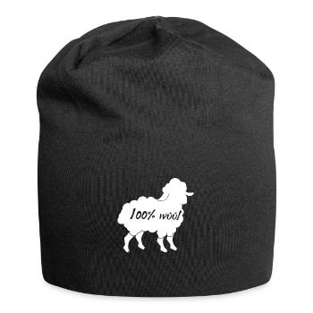 Sheep / farm: 100% Wool - Jersey Beanie - black - Front