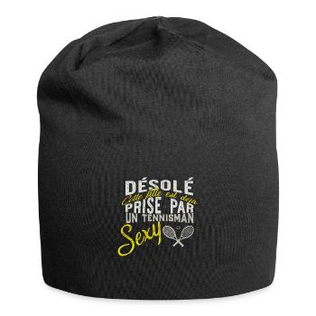 tennismen sexy t-shirt cadeau - Bonnet en jersey - noir - Devant