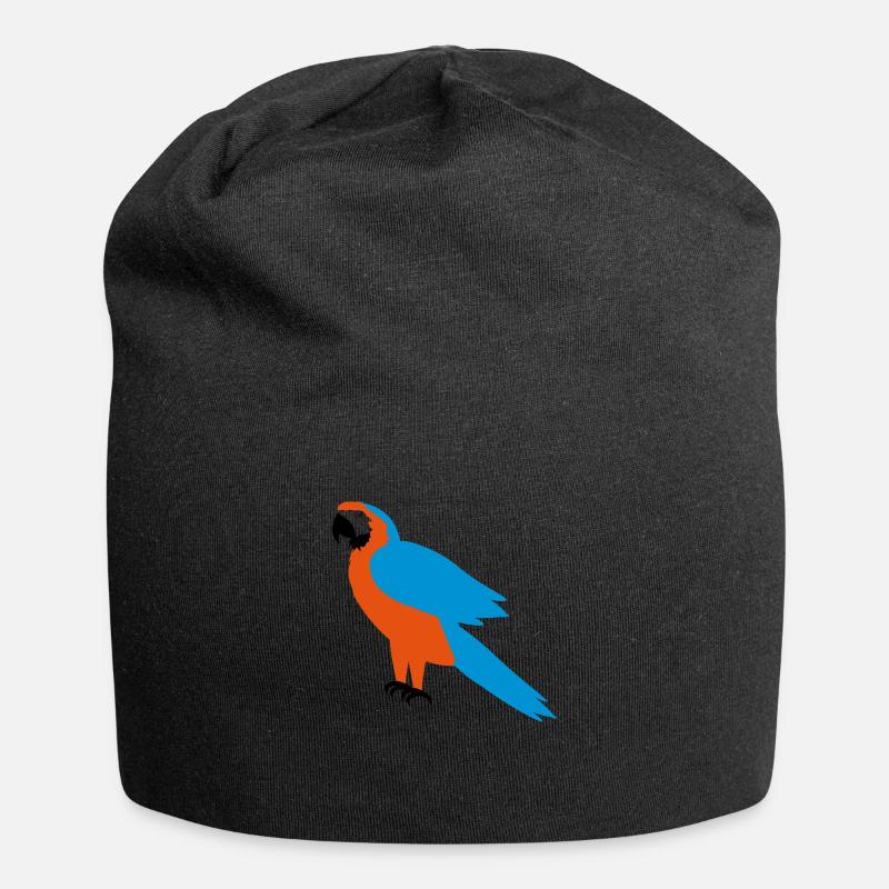 Papagei - Jersey-Beanie - Schwarz