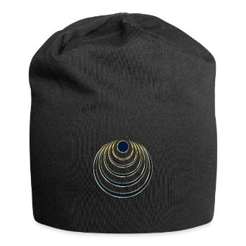 Mond Zauber, digital blau gold, Intuition, - Jersey-Beanie - Schwarz - Vorne