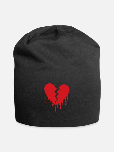 Broken heart de - Jersey-Beanie - Schwarz