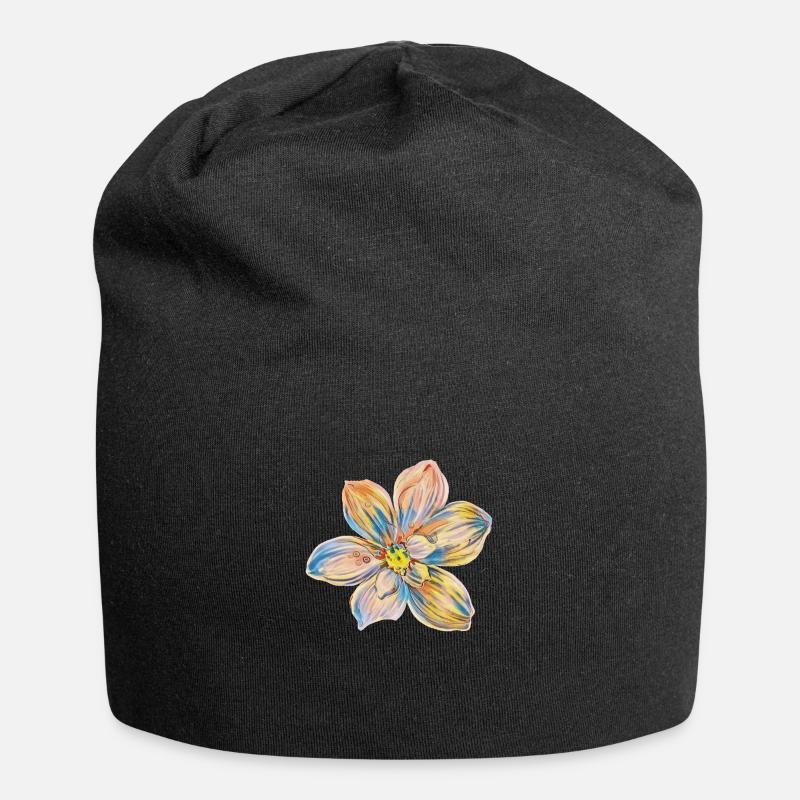 Blüte - Jersey-Beanie - Schwarz