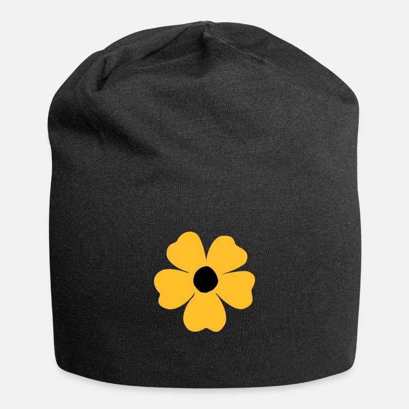 Blumen - Jersey-Beanie - Schwarz
