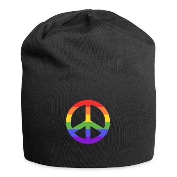 Peace Sign Hippie - Jersey-Beanie - Schwarz - Vorne