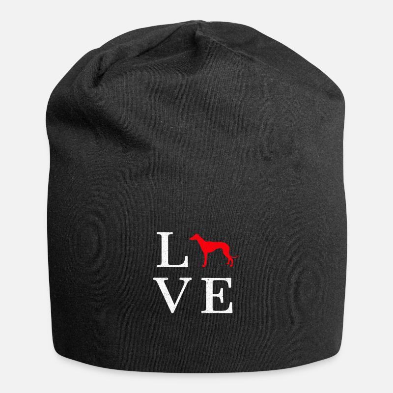 Greyhound Windhund Geschenk - Jersey-Beanie - Schwarz