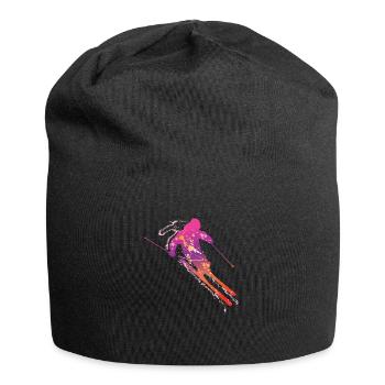 skiing male uk - Jersey Beanie - black - Front
