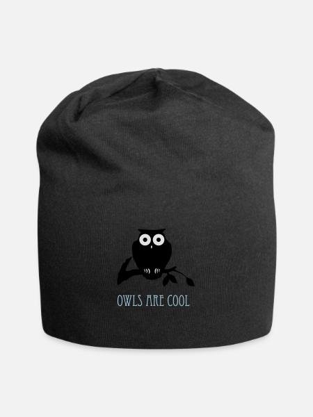 owls are cool - Jersey Beanie - black