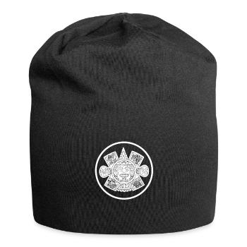Aztec Kunst Azteken Maya Kalender - Jersey-Beanie - Schwarz - Vorne