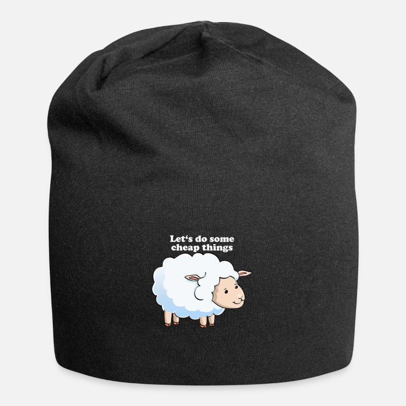 Schaf weiß - Jersey-Beanie - Schwarz