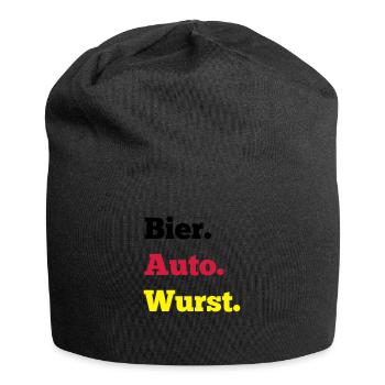 Bier Auto Wurst - Jersey-Beanie - Schwarz - Vorne