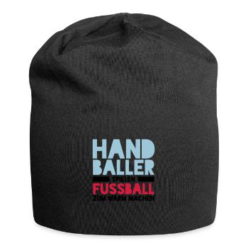 Handballer spielen Fussball zum Warm machen - Jersey-Beanie - Schwarz - Vorne
