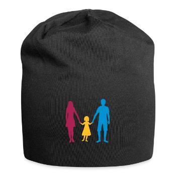 familie mutter mama mom muttertag vater papa und t - Jersey-Beanie - Schwarz - Vorne