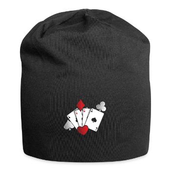 Cartes poker Poker Mallette Apprendre le cadeau - Bonnet en jersey - noir - Devant
