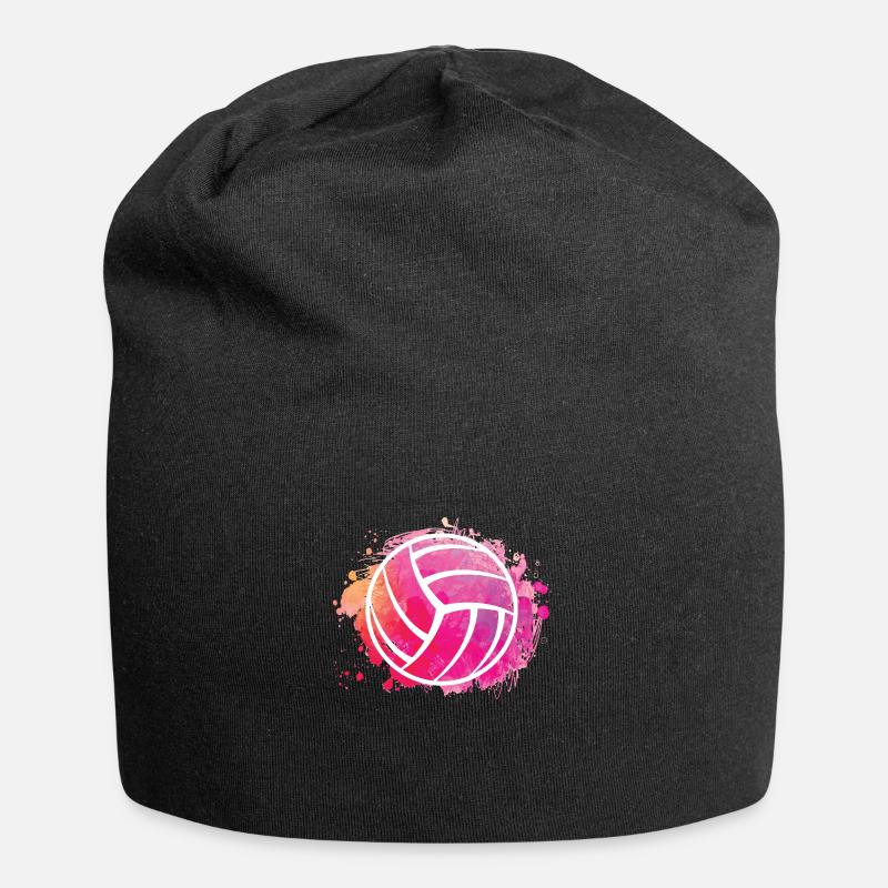 Volleyball T-Shirts Mädchen | Team Geschenkidee - Jersey-Beanie - Schwarz
