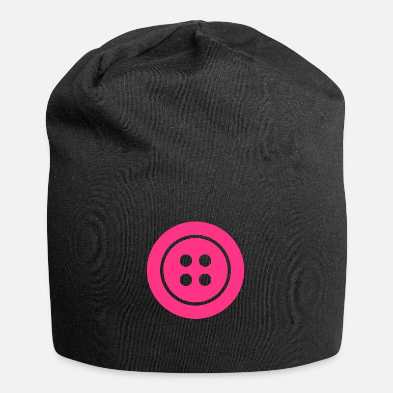 Button - Jersey Beanie - black
