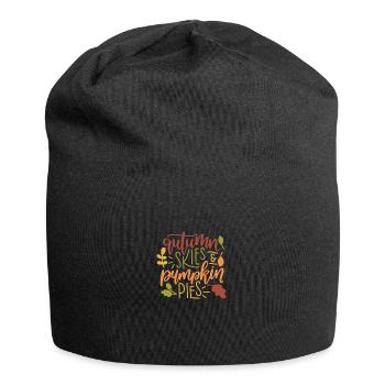 Autumn skies pumpkin pies - Jersey-Beanie - Schwarz - Vorne