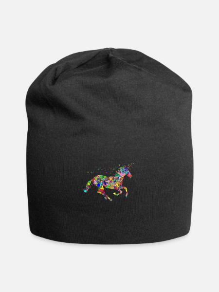 EINHORN Bunt - Jersey-Beanie - Schwarz