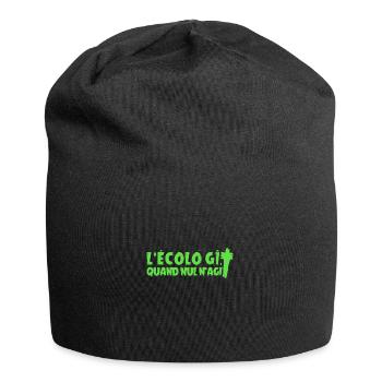L'ÉCOLO GÎT QUAND NUL N'AGIT ! - Jeux de Mots - Bonnet en jersey - noir - Devant